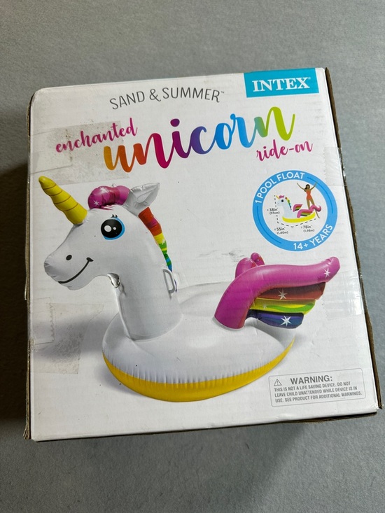 Intex Giant Unicorn Inflatable Pool Float Ride-On 78x55x38” Large Swimming Raft - Picture 3 of 7